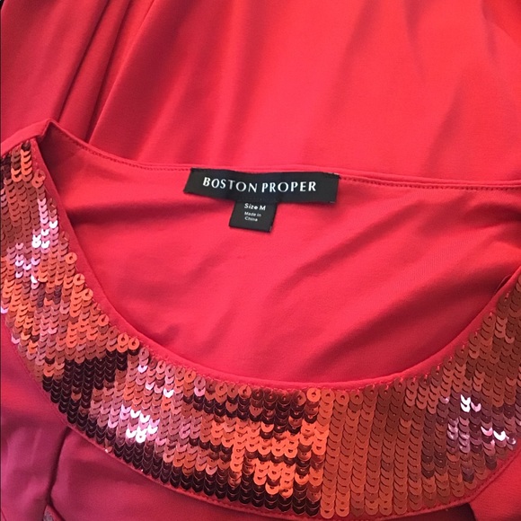 Boston Proper Cutout Sequin Maxi Dress Red - Picture 5 of 5